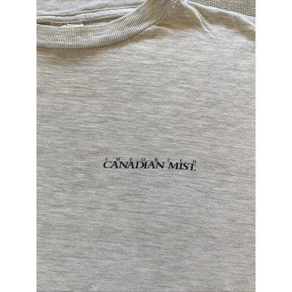 Canadian Mist Gray T-Shirt XL Single Stitch Vintage 80s 90s Wolf Logo Tee - Picture 3 of 13